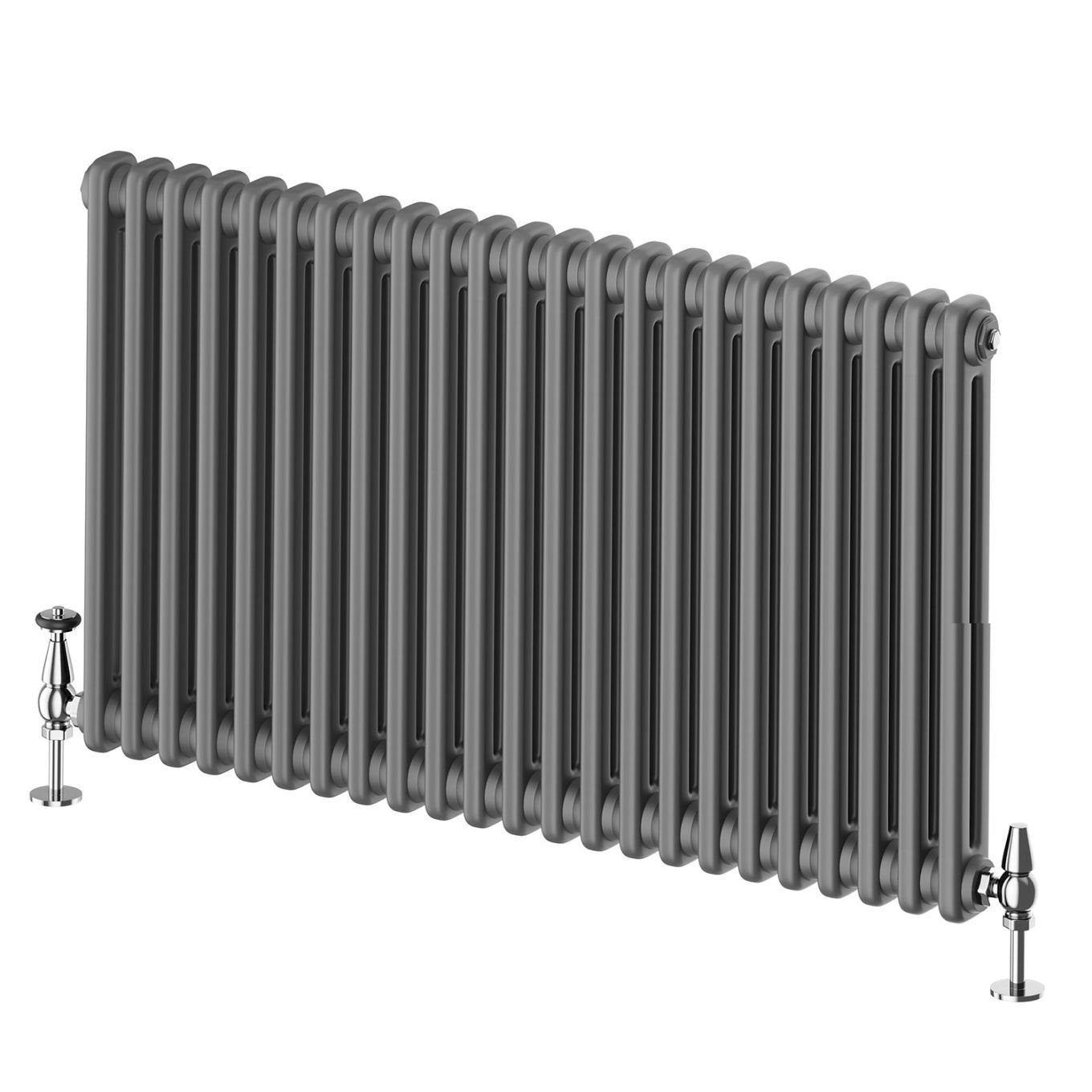 Upton Grey Double Horizontal Column Radiator 600x1010mm