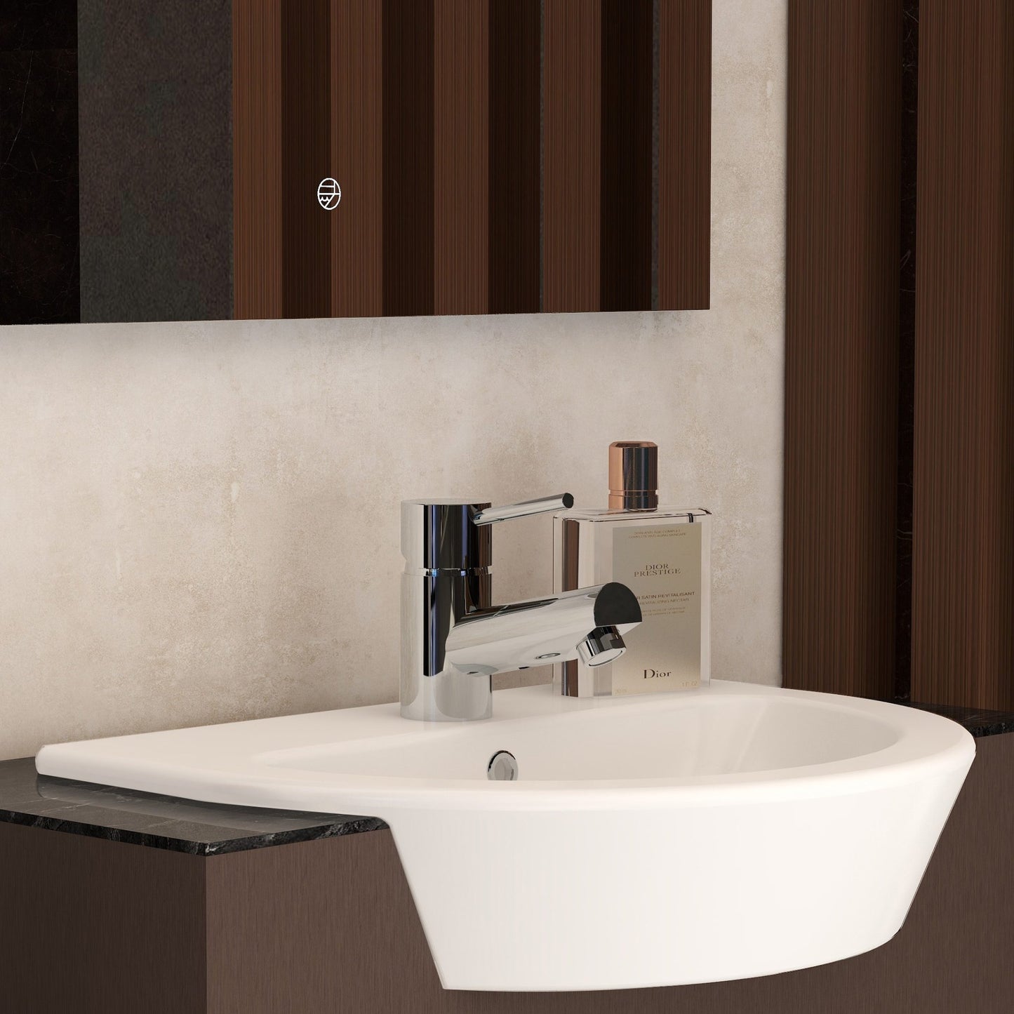 Arco 550mm semi countertop basin with one tap hole