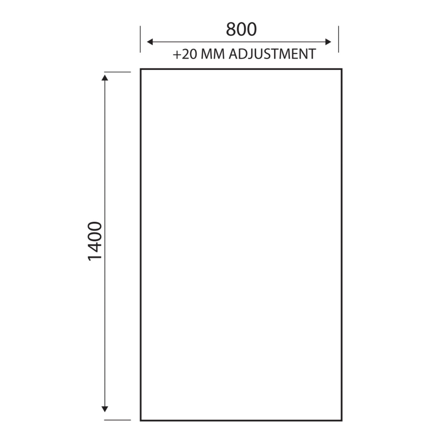 S6 Mono Square Edge Bath Screen