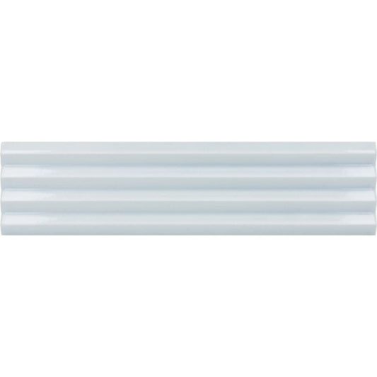 Accordion Ribbed Baby Blue Matt Ceramic Brick Tile 200x50mm