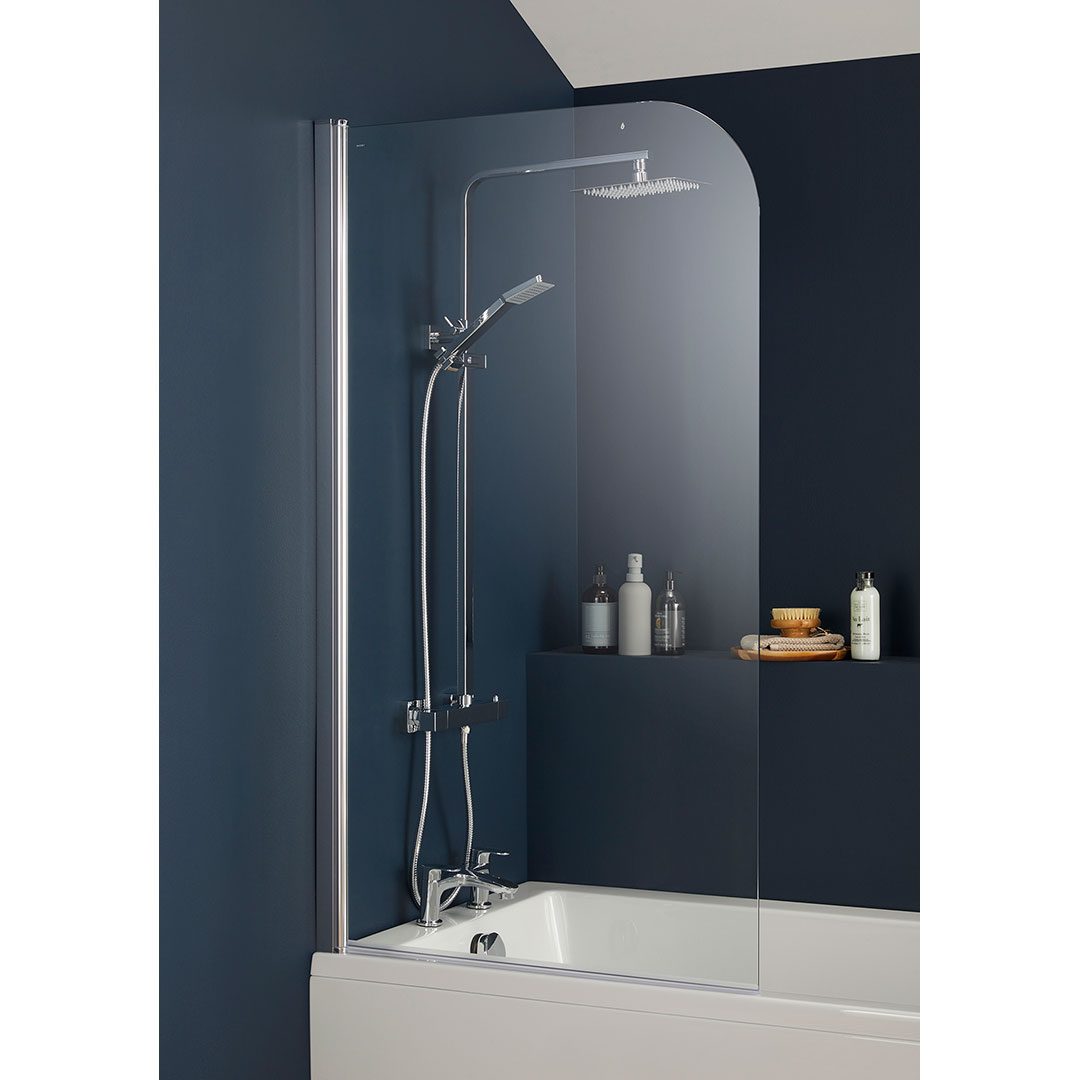 Elegant Haven Leven 800mm Round Profile Over-bath Shower Screen