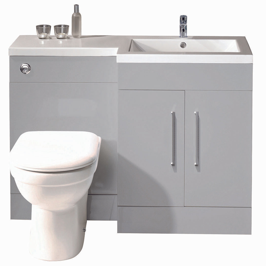 Elegant Haven Lewis 1100 L Shape Matt Grey Basin And Wc Unit With L Shaped Basin Right Handed 29704-29703-2