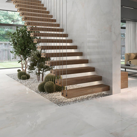 Osaka White Super Polished Porcelain Onyx Tile 600x1200mm