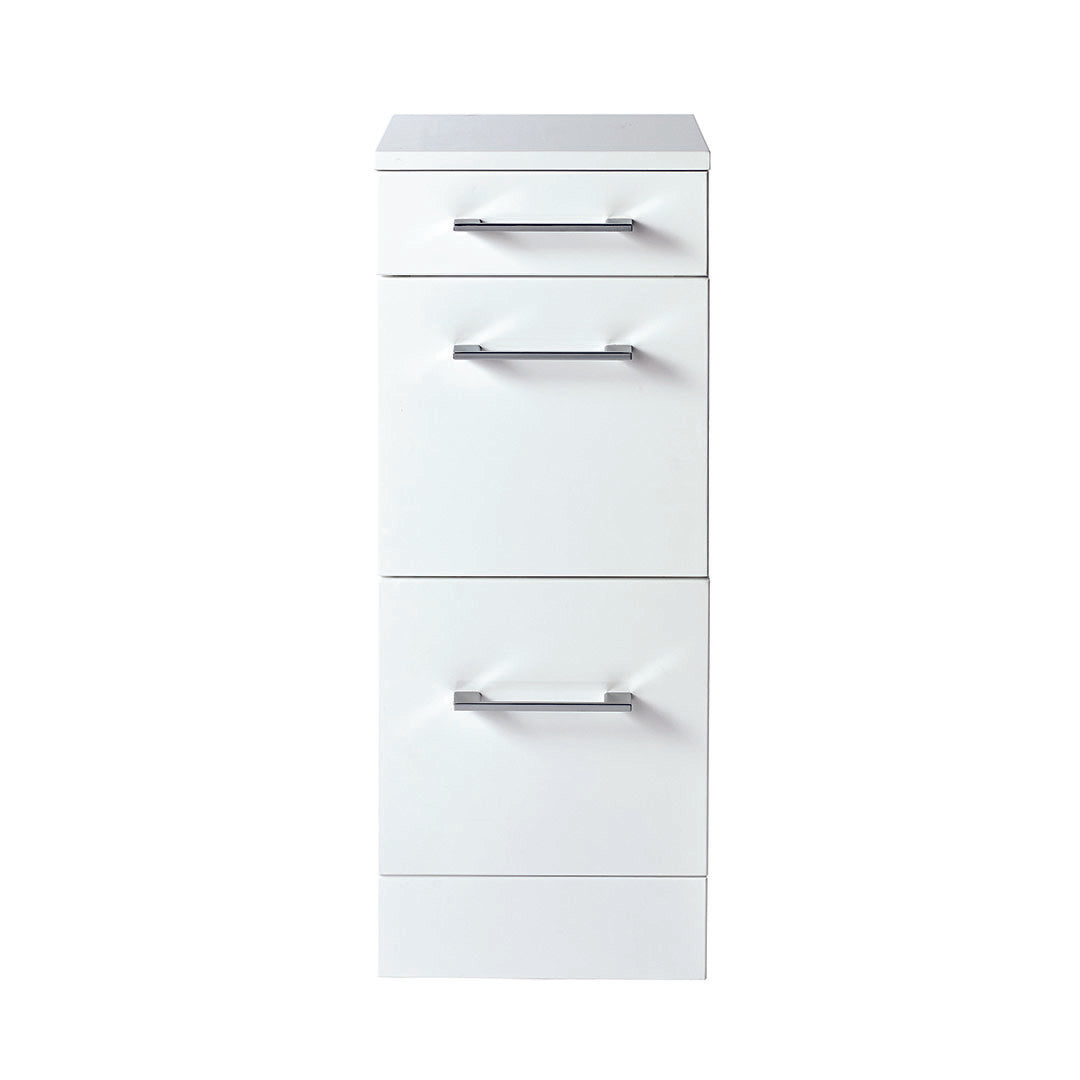 Elegant Haven Lomond 300 Gloss White Slim Floor Standing 3 Drawer Unit
