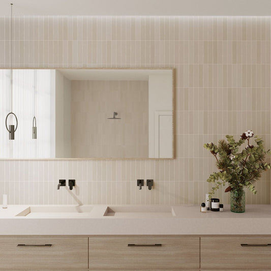 Domingo Beige Matt Porcelain Brick Tile 50x250mm