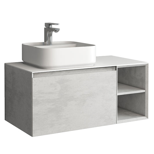 IMEX Ravine 900mm Single Drawer Cabinet With Open Shelf - No Basin Included