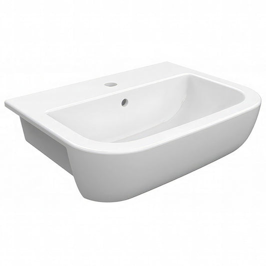 IMEX Urban White 560mm 1 Tap Hole Semi Recessed Basin