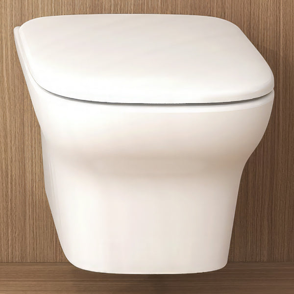 IMEX Grace Rimless Wall Hung White WC Bowl And Soft Close Seat 500mm