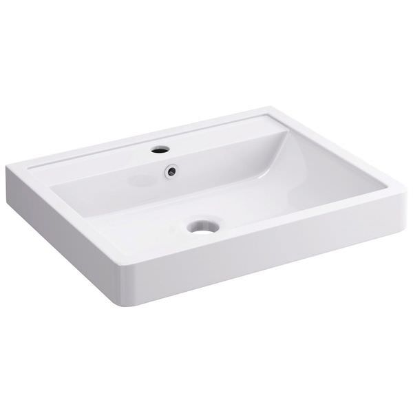 IMEX Flite White 600mm Double Drawer Floor Standing Unit And Basin