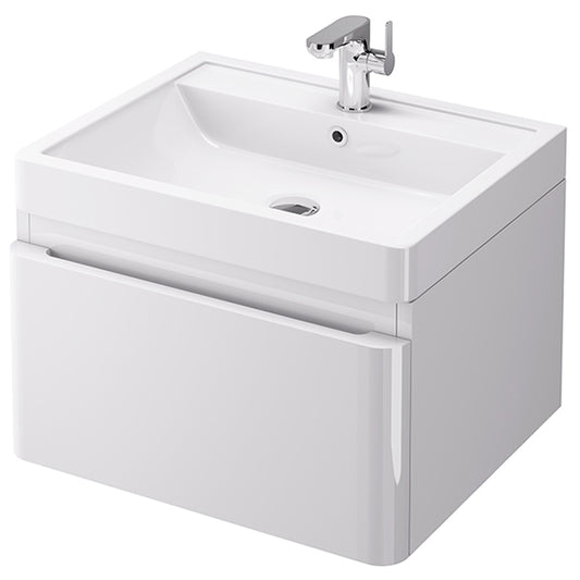 IMEX Flite White Wall Hung Single Drawer Unit And Basin