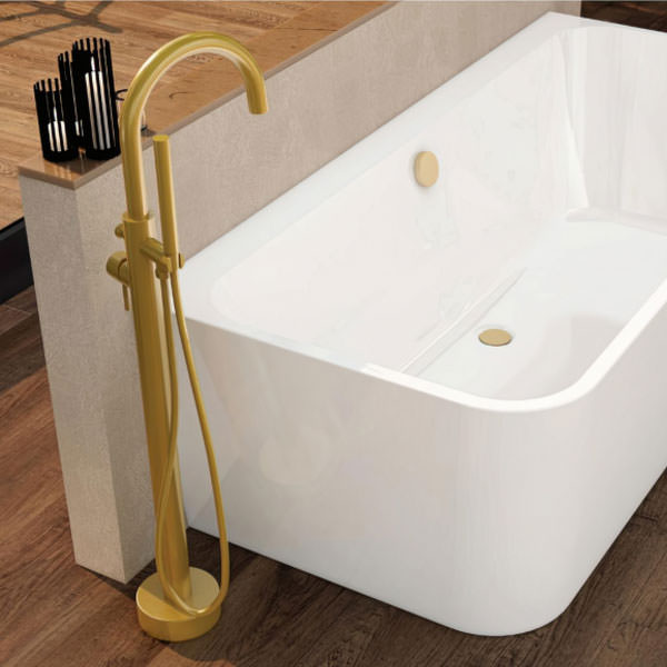 IMEX Ravine Floor Standing Bath Shower Mixer Tap With Hose And Handset