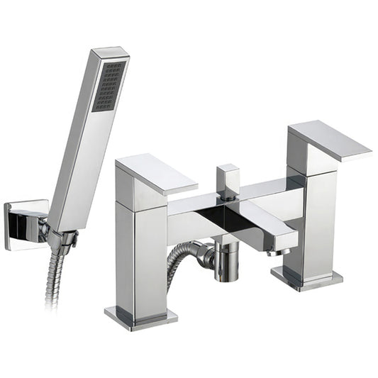 Imex Bloque Chrome Bath-Shower Mixer Tap With Handset And Hose