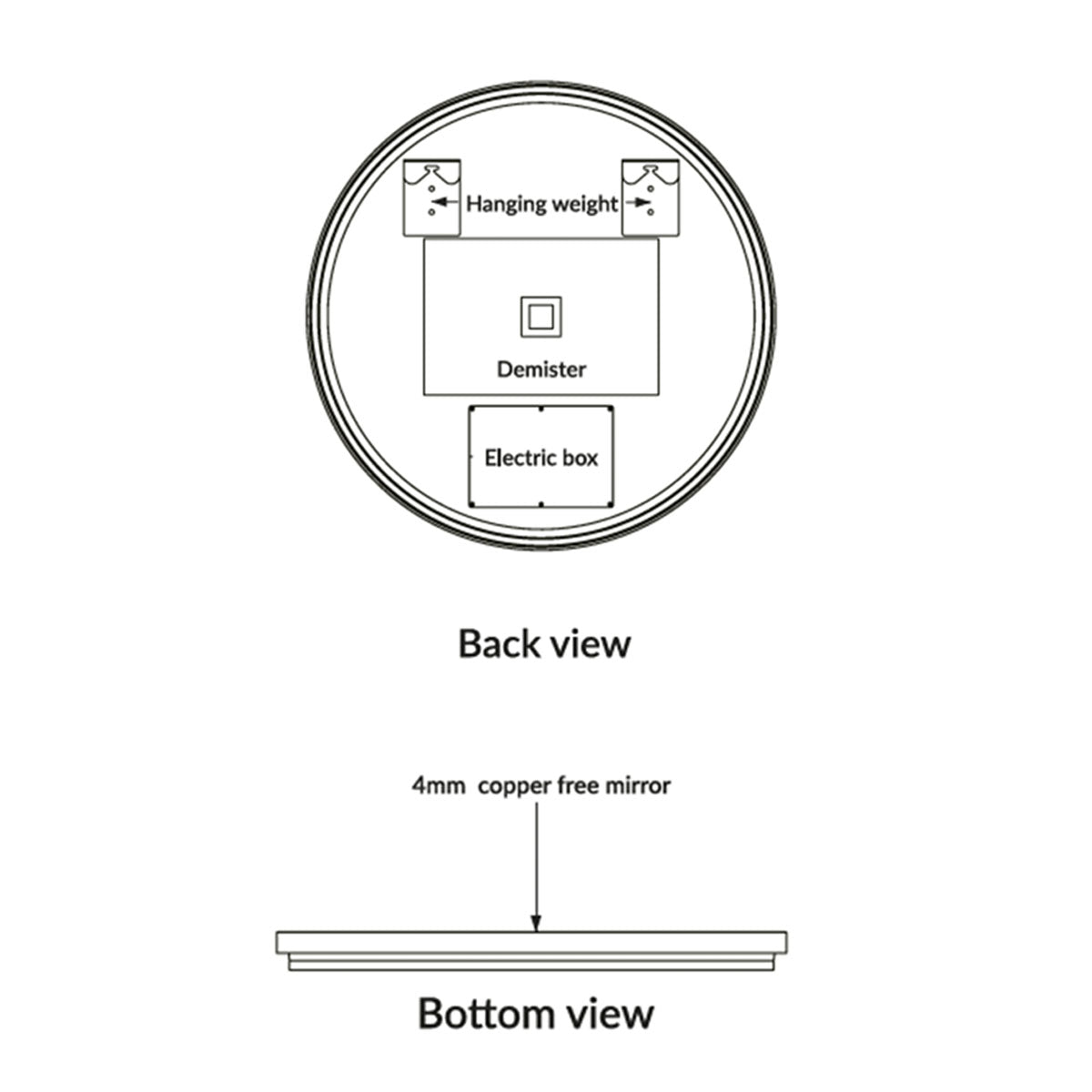 Macie Brushed Brass LED Mirror 600mm