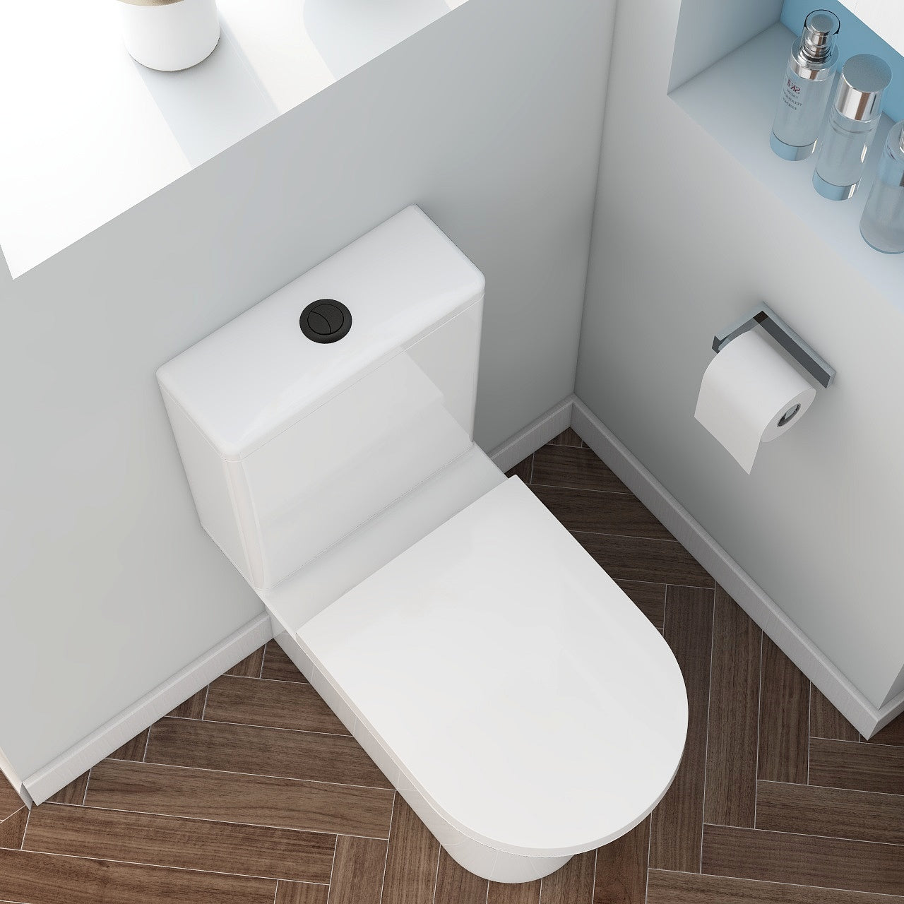 Matt Black push button for close coupled cisterns