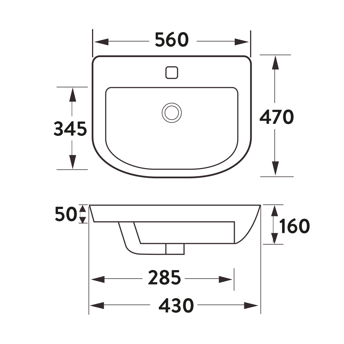 Middleton Semi Recessed Basin