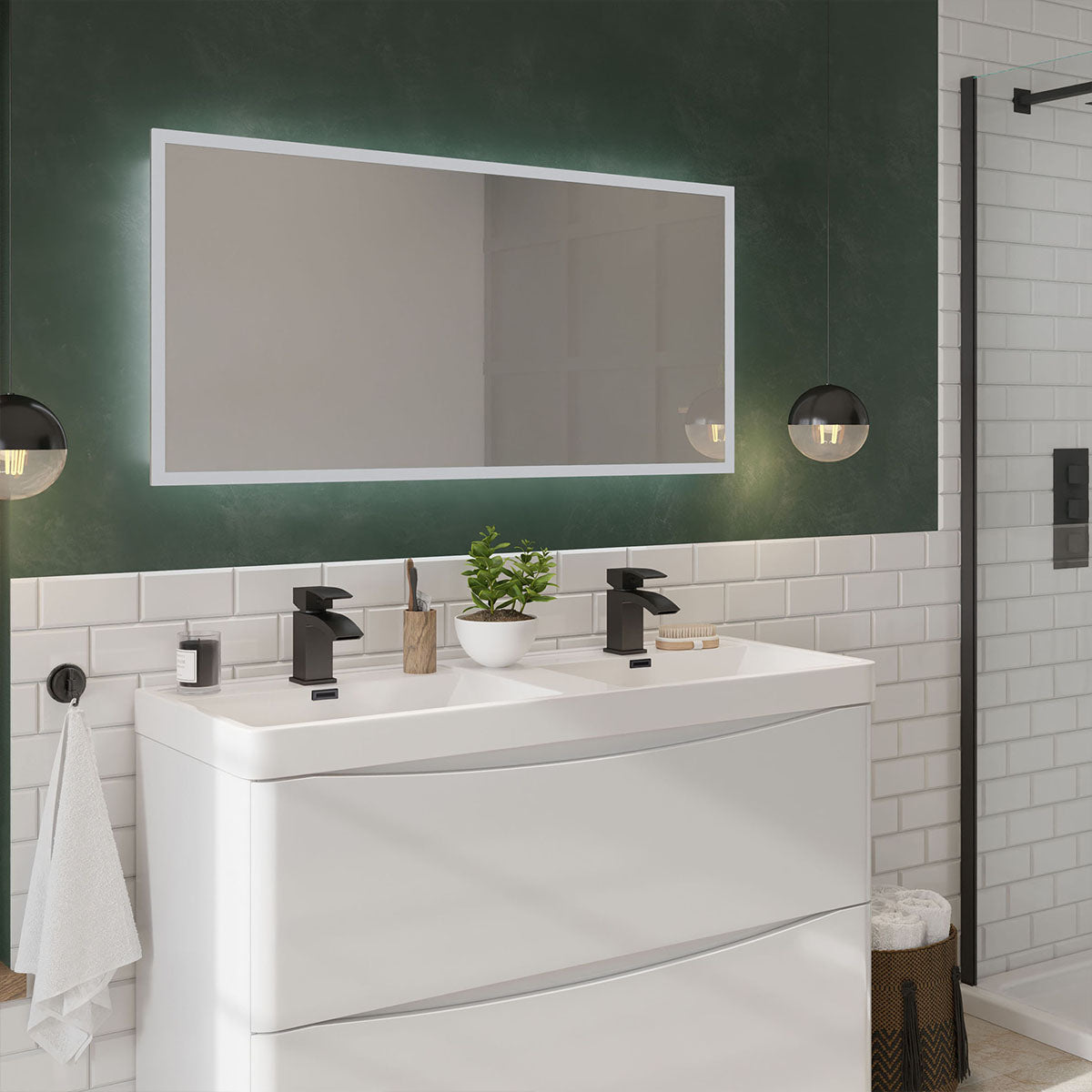 Mosca LED Mirror with Demister Pad and Shaver Socket 1200x600mm
