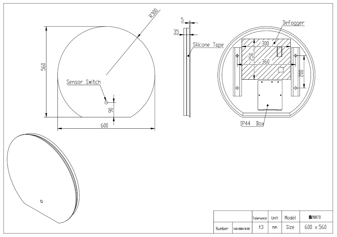 ALBA LED Mirror 600×560