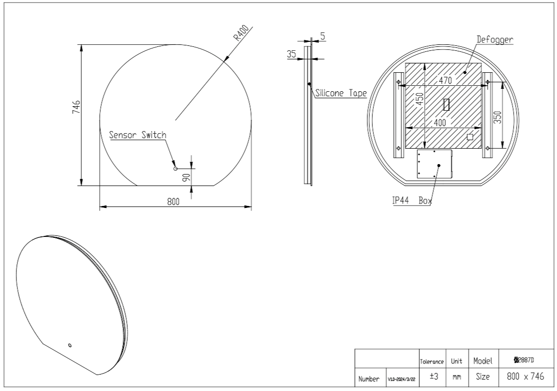ALBA LED Mirror 800×746