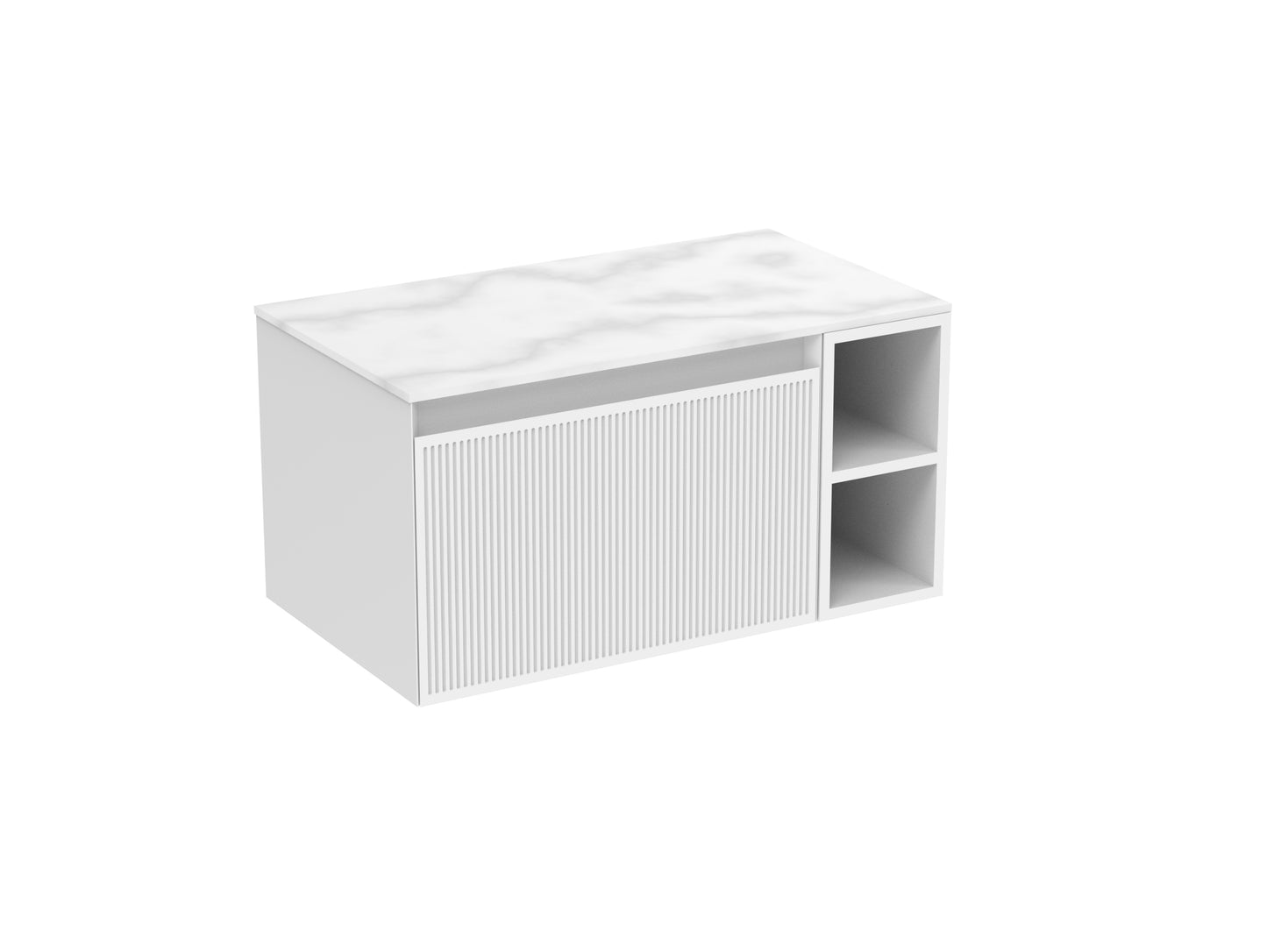 MONUMENT 80cm Kit - 60cm 1 Drawer wall mounted unit, 20cm Spacer & 80cm Countertop