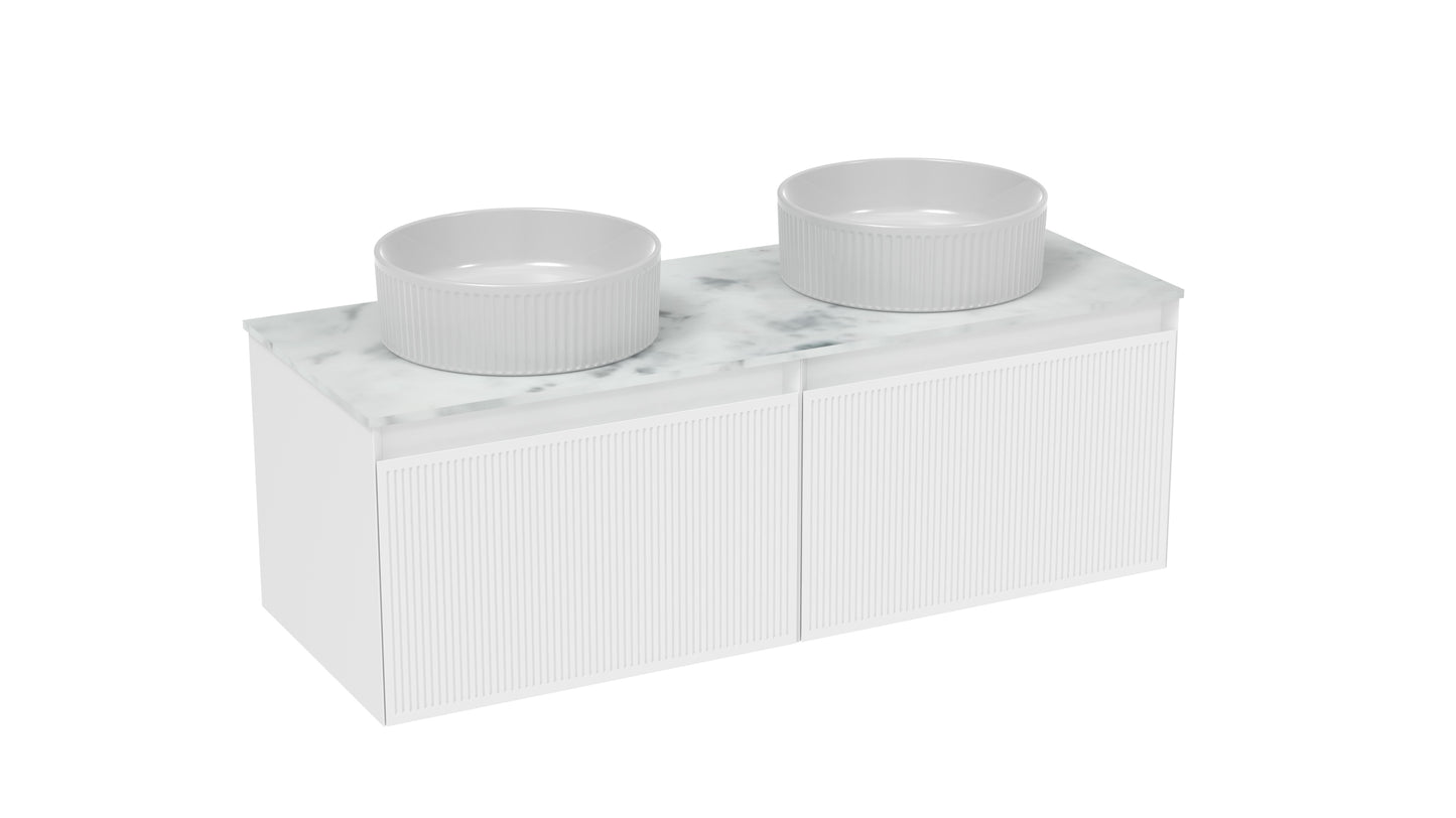 MONUMENT 120cm Kit - 2 x 60cm 1 Drawer Wall Mounted Unit & 120cm Countertop