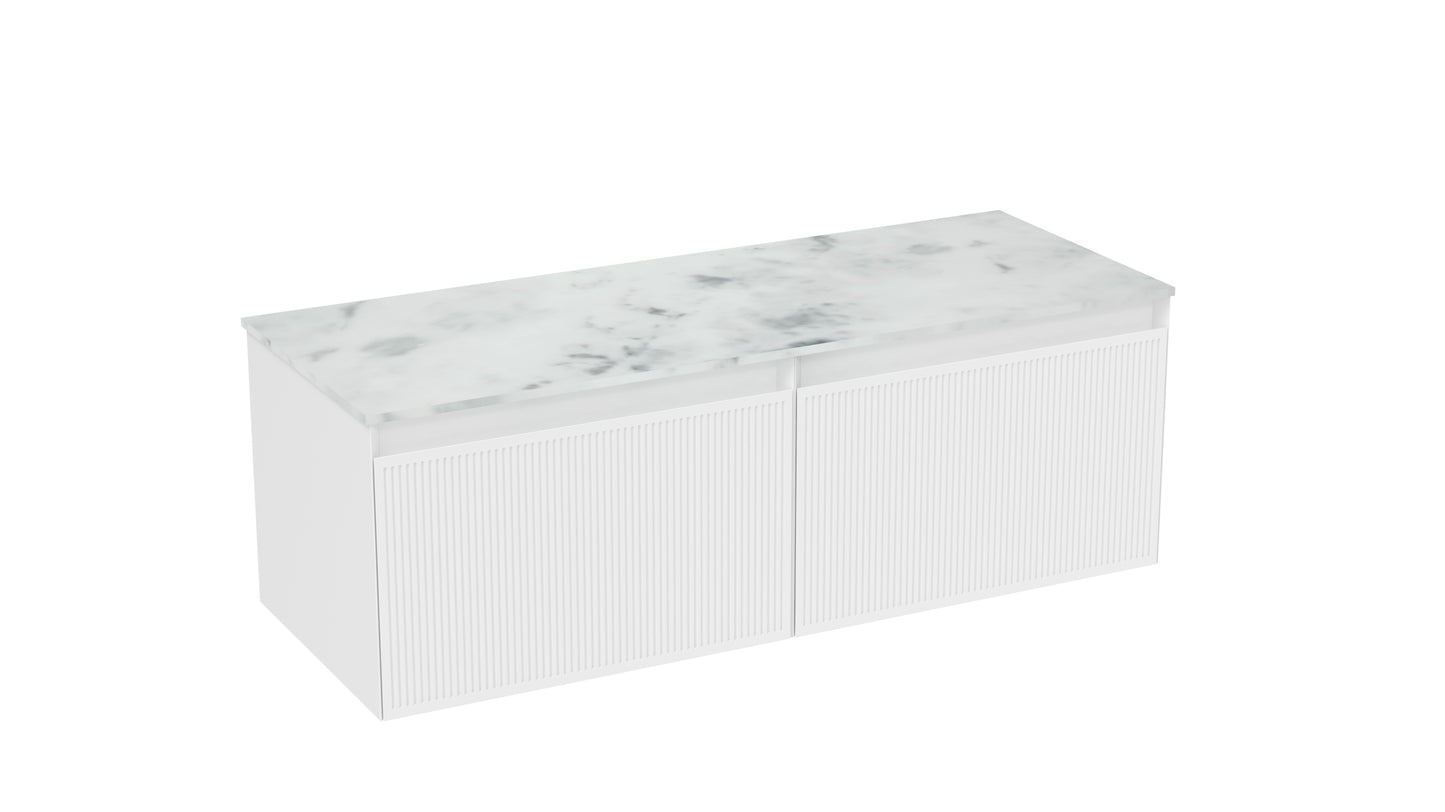 MONUMENT 120cm Kit - 2 x 60cm 1 Drawer Wall Mounted Unit & 120cm Countertop