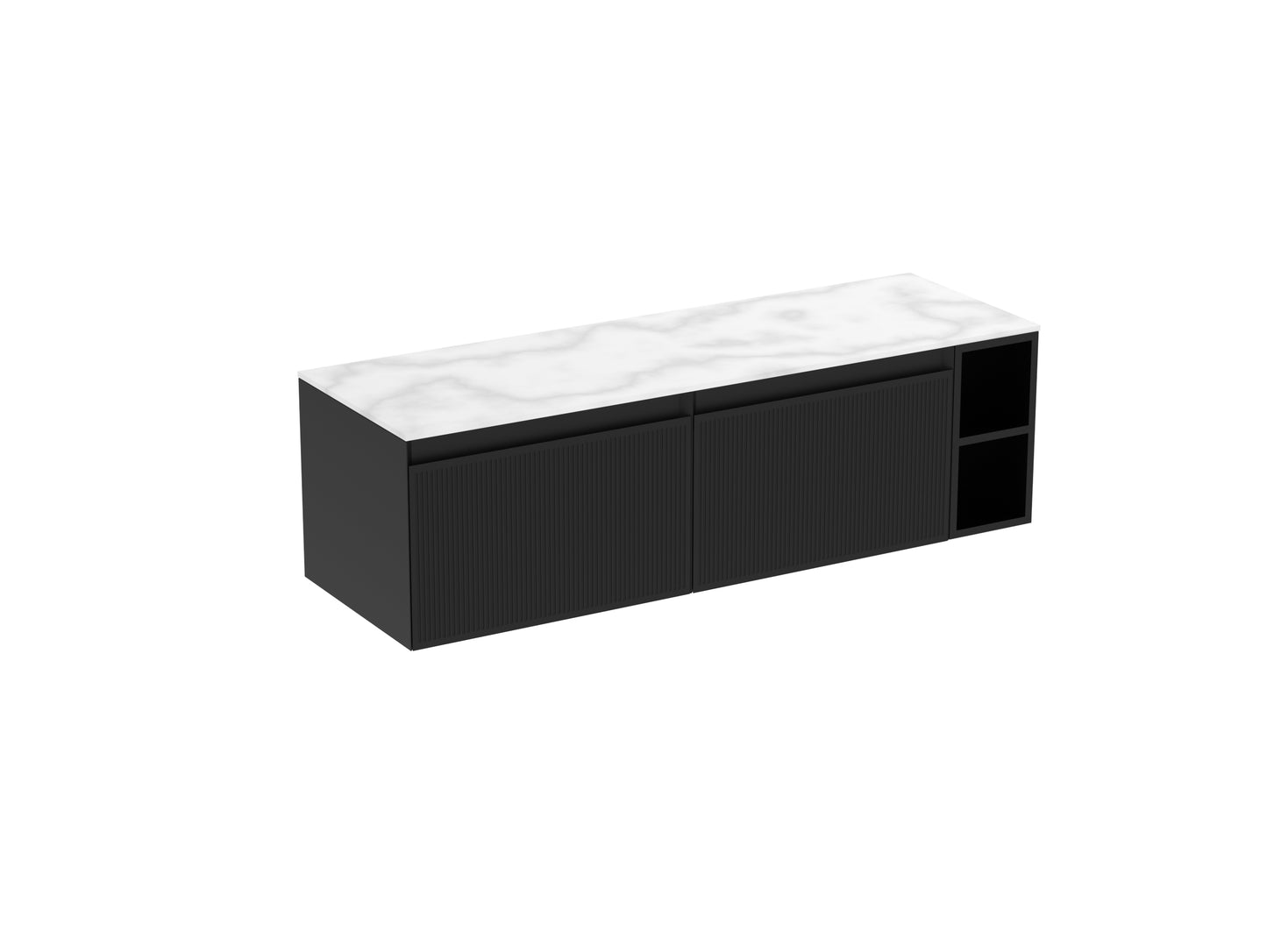 MONUMENT 140cm Kit - 2 x 60cm 1 Drawer wall mounted unit, 20cm Spacer & 140cm Countertop