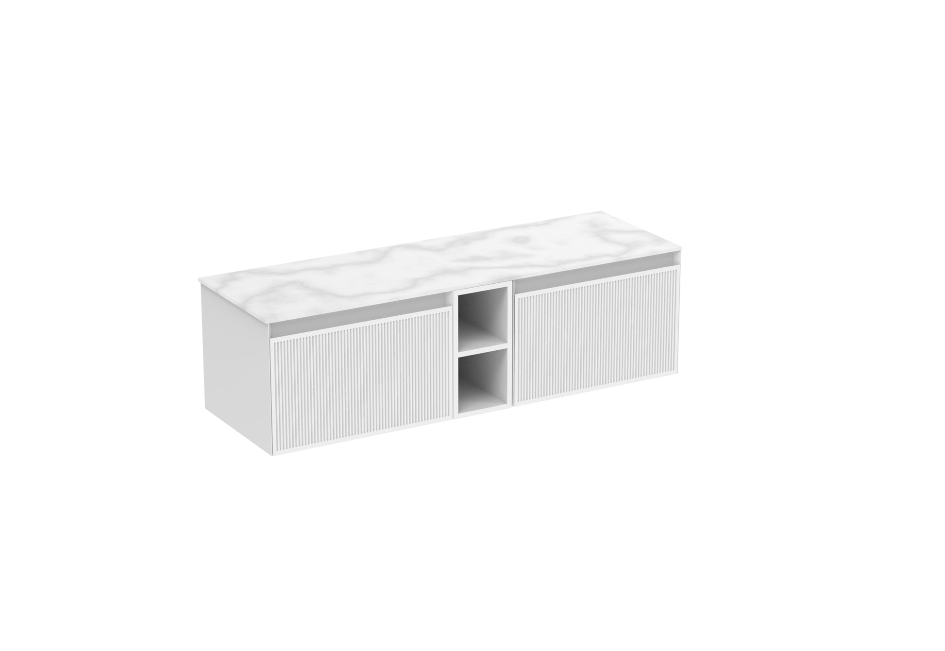 MONUMENT 140cm Kit - 2 x 60cm 1 Drawer wall mounted unit, 20cm Spacer & 140cm Countertop