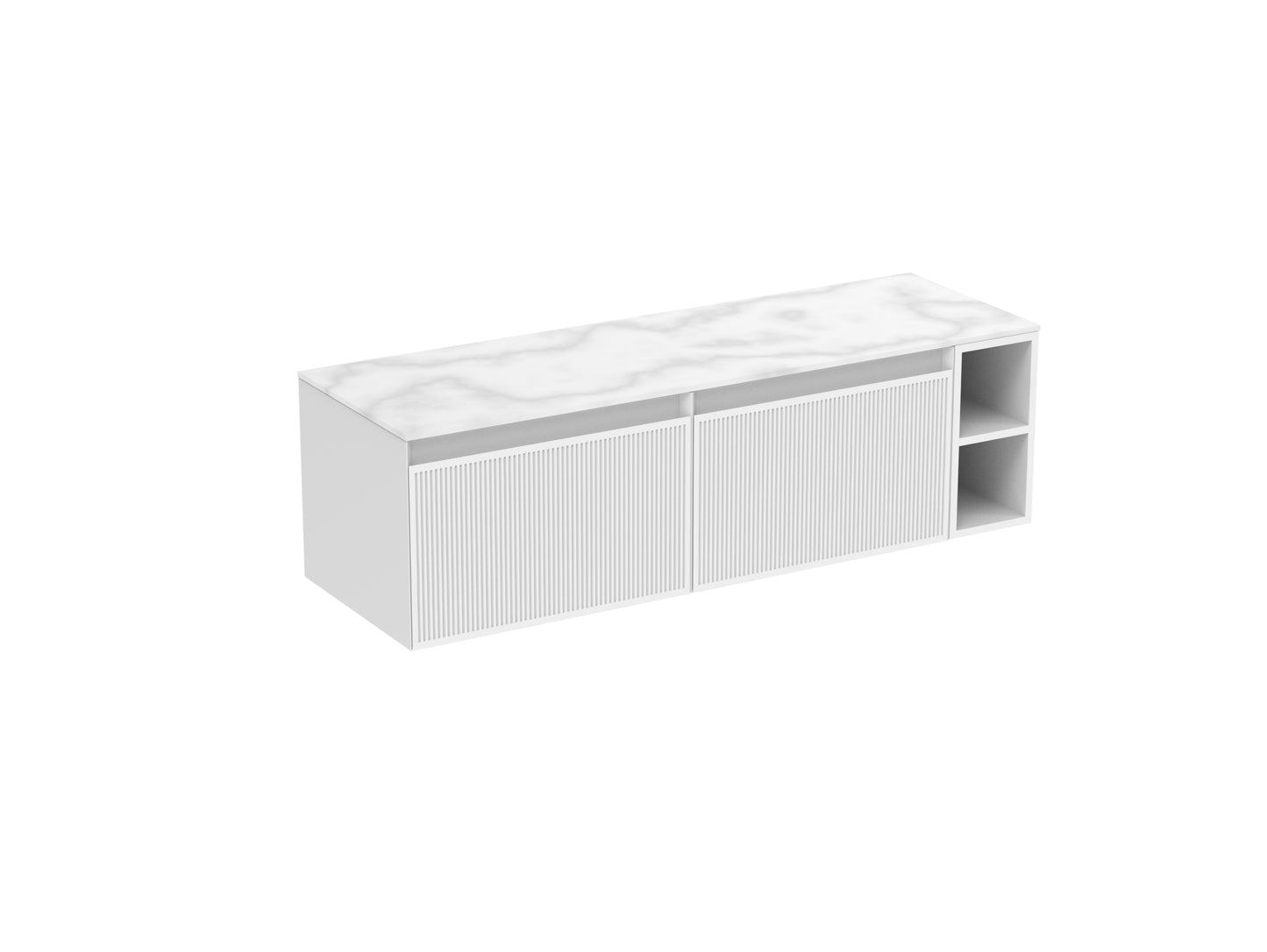 MONUMENT 140cm Kit - 2 x 60cm 1 Drawer wall mounted unit, 20cm Spacer & 140cm Countertop