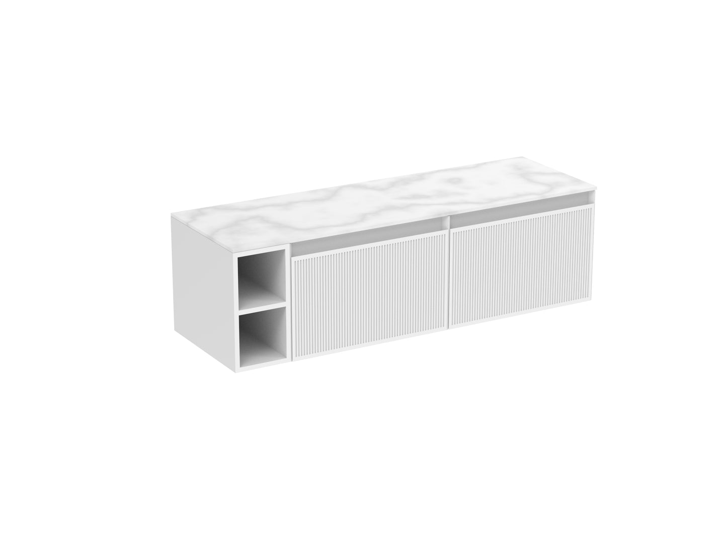 MONUMENT 140cm Kit - 2 x 60cm 1 Drawer wall mounted unit, 20cm Spacer & 140cm Countertop