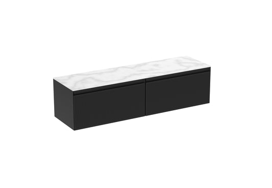 MONUMENT 160cm Kit - 2 x 80cm 1 Drawer Wall Mounted Unit & 160cm Countertop