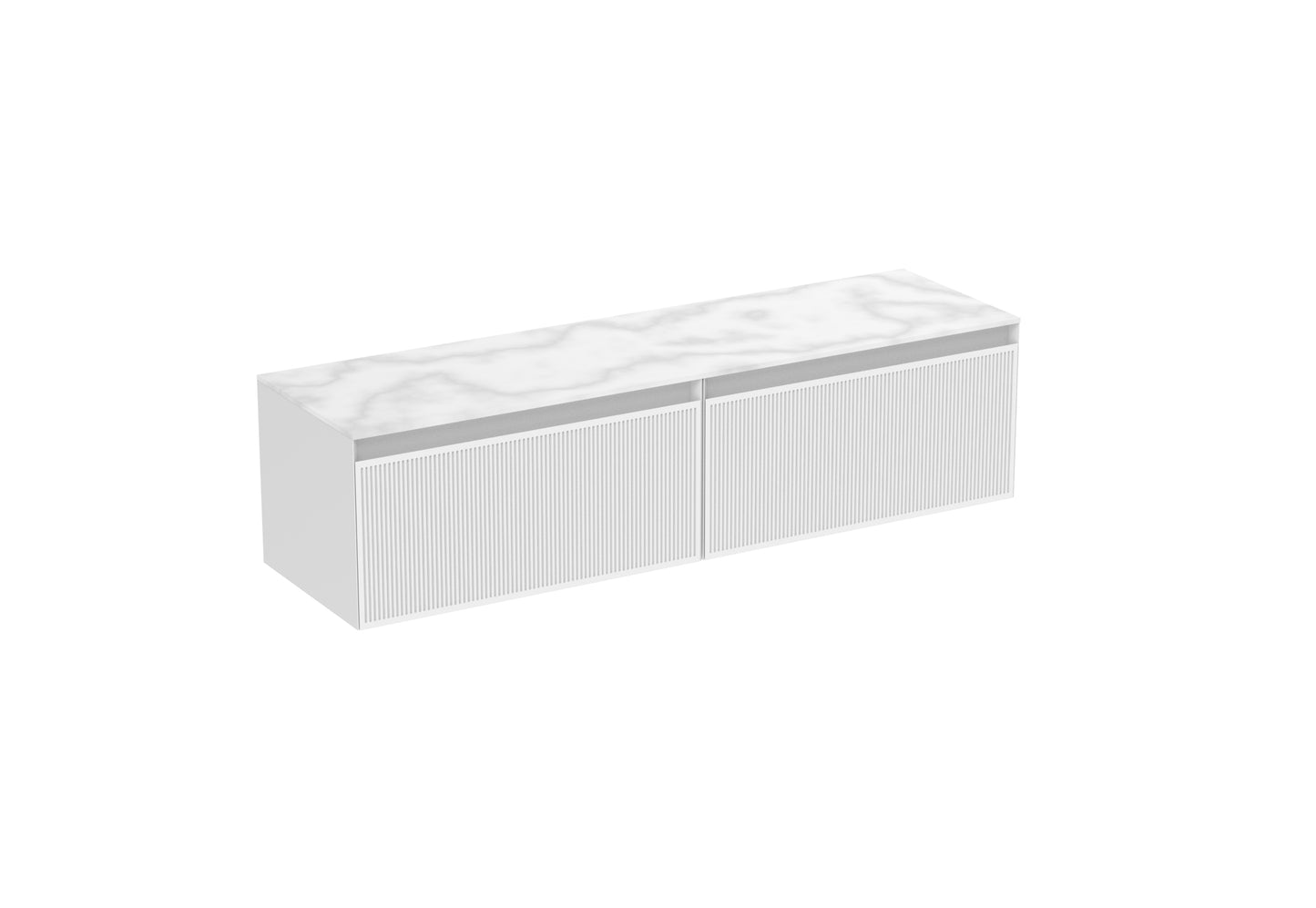 MONUMENT 160cm Kit - 2 x 80cm 1 Drawer Wall Mounted Unit & 160cm Countertop