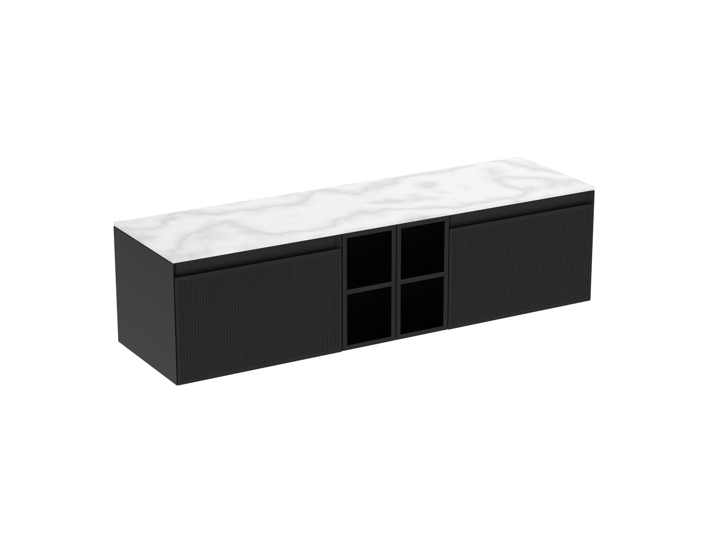 MONUMENT 160cm Kit - 2 x 60cm 1 Drawer wall mounted unit, 2 x 20cm Spacers & 160cm Countertop