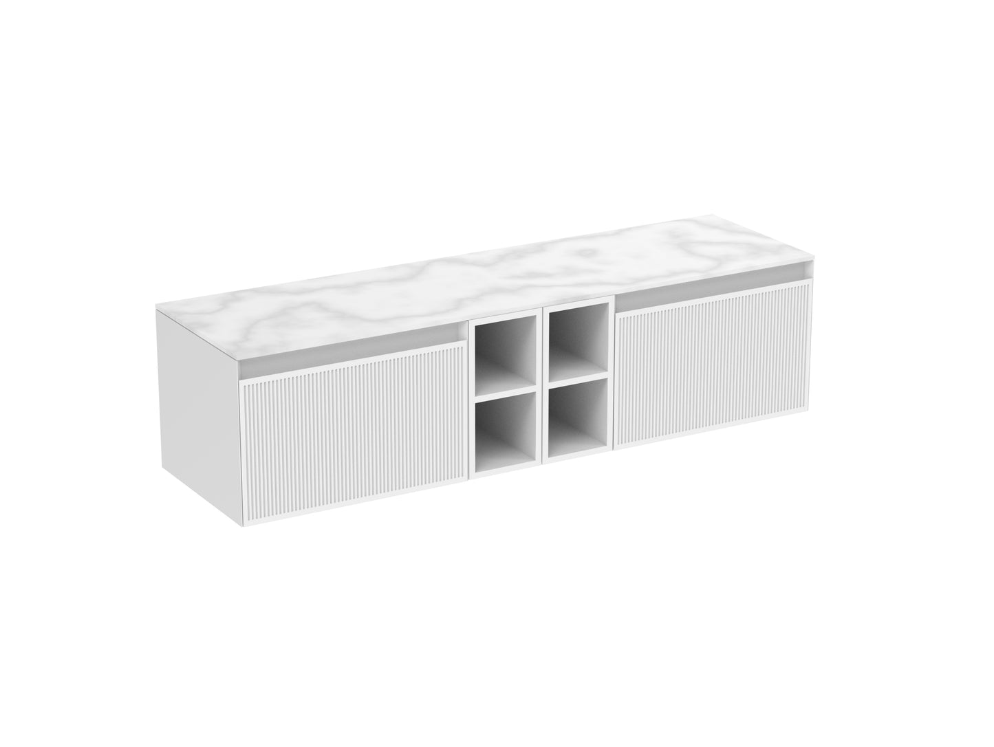 MONUMENT 160cm Kit - 2 x 60cm 1 Drawer wall mounted unit, 2 x 20cm Spacers & 160cm Countertop