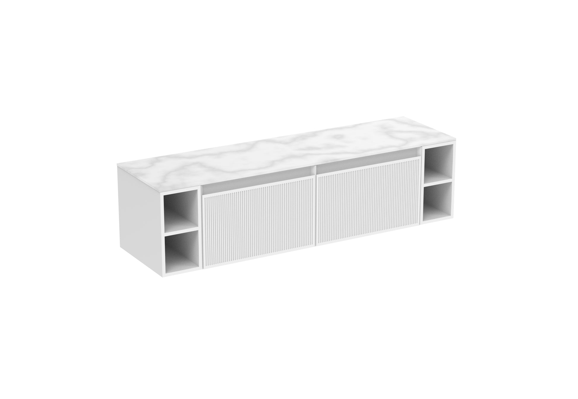 MONUMENT 160cm Kit - 2 x 60cm 1 Drawer wall mounted unit, 2 x 20cm Spacers & 160cm Countertop