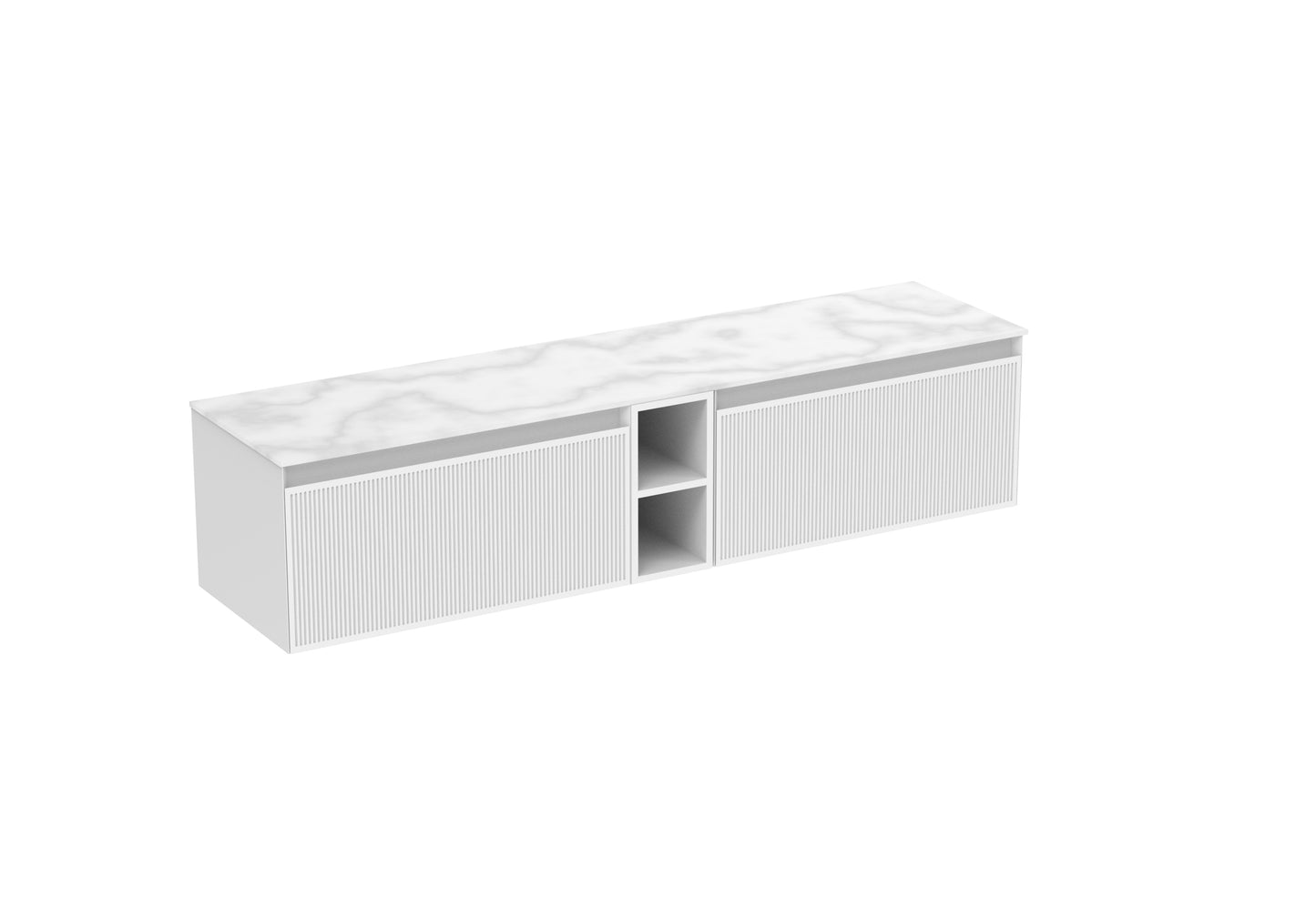 MONUMENT 180cm Kit - 2 x 80cm 1 Drawer wall mounted unit, 20cm Spacers & 180cm Countertop