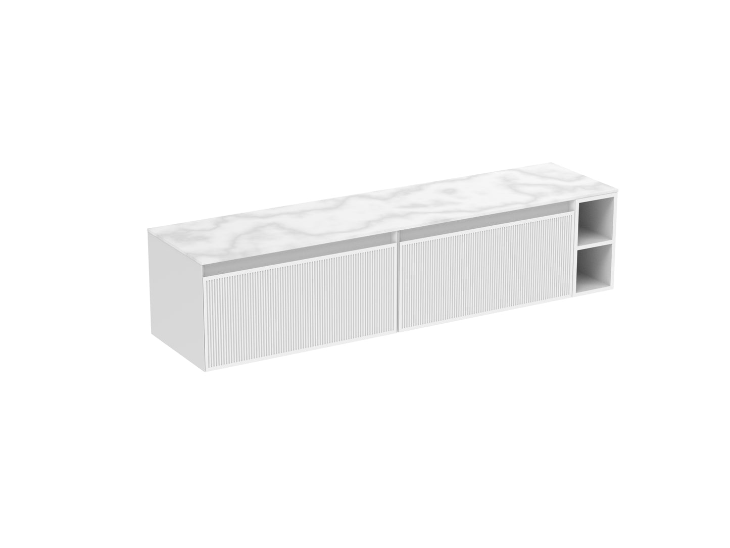 MONUMENT 180cm Kit - 2 x 80cm 1 Drawer wall mounted unit, 20cm Spacers & 180cm Countertop