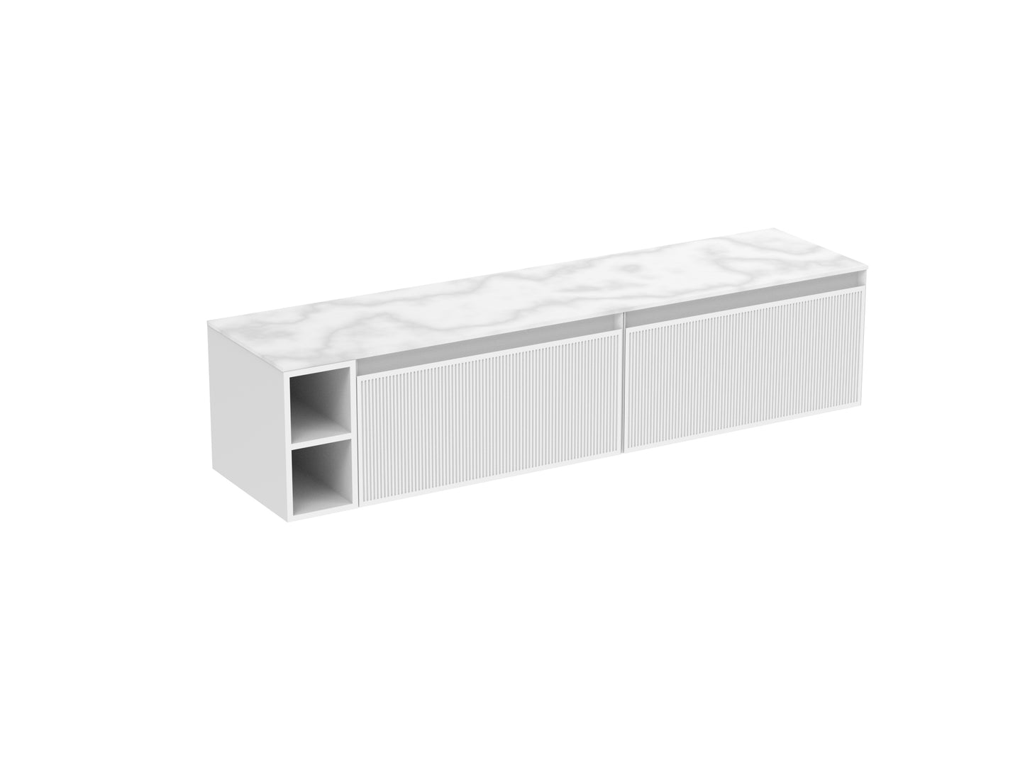 MONUMENT 180cm Kit - 2 x 80cm 1 Drawer wall mounted unit, 20cm Spacers & 180cm Countertop
