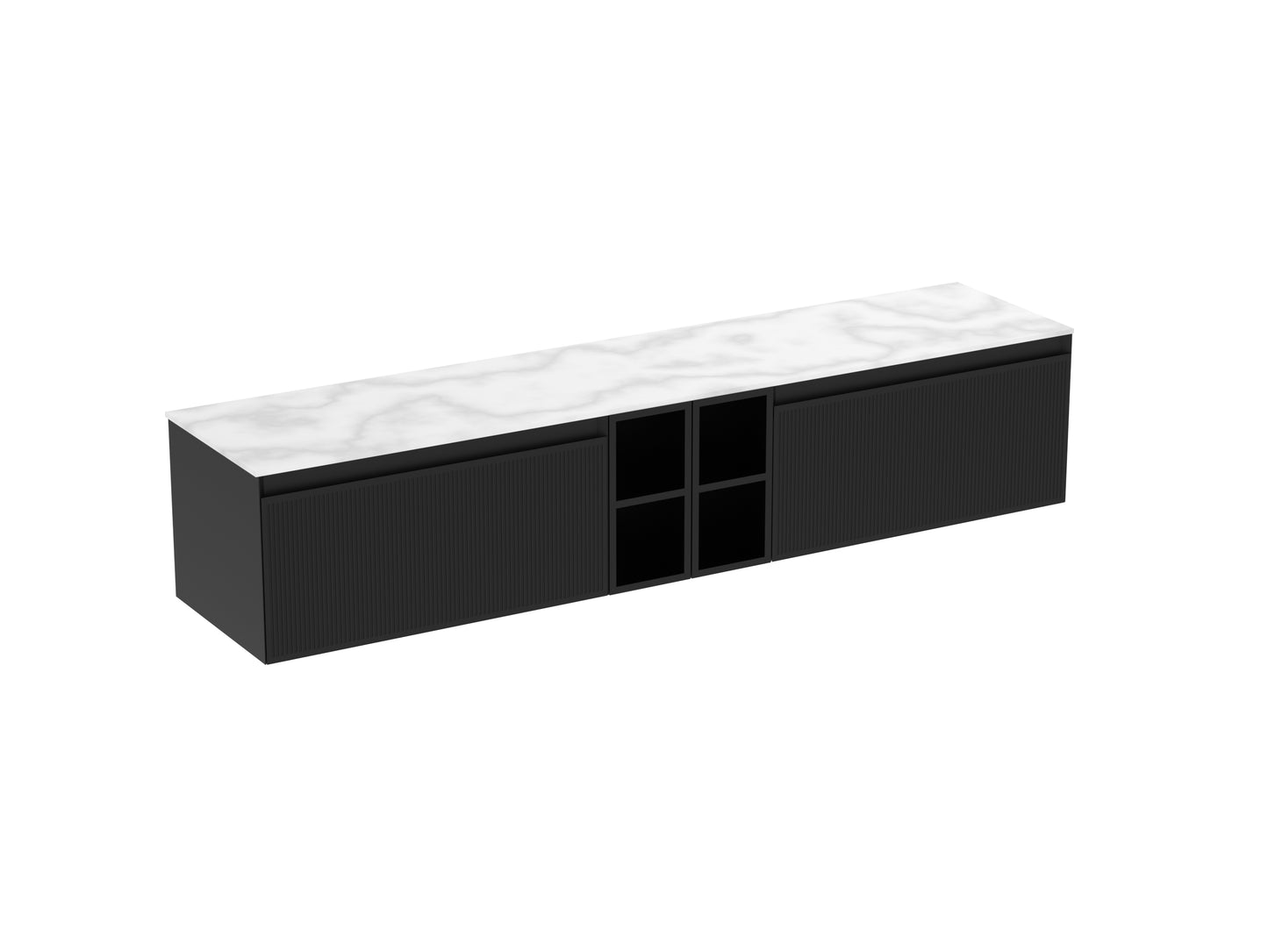 MONUMENT 200cm Kit - 2 x 80cm 1 Drawer wall mounted unit, 2 x 20cm Spacers & 200cm Countertop