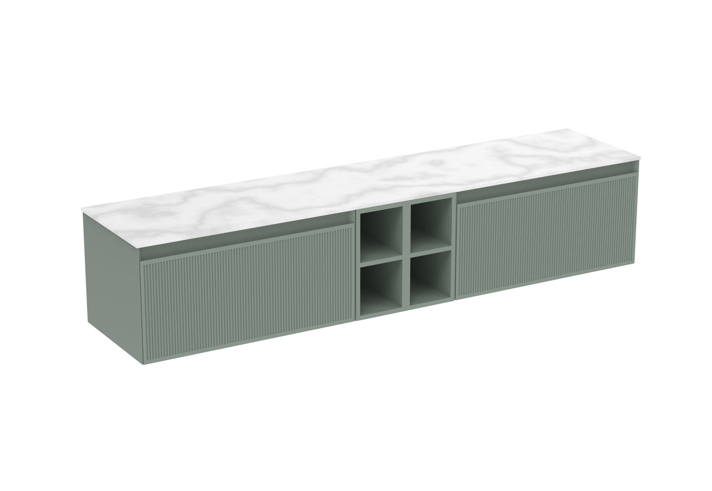 MONUMENT 200cm Kit - 2 x 80cm 1 Drawer wall mounted unit, 2 x 20cm Spacers & 200cm Countertop