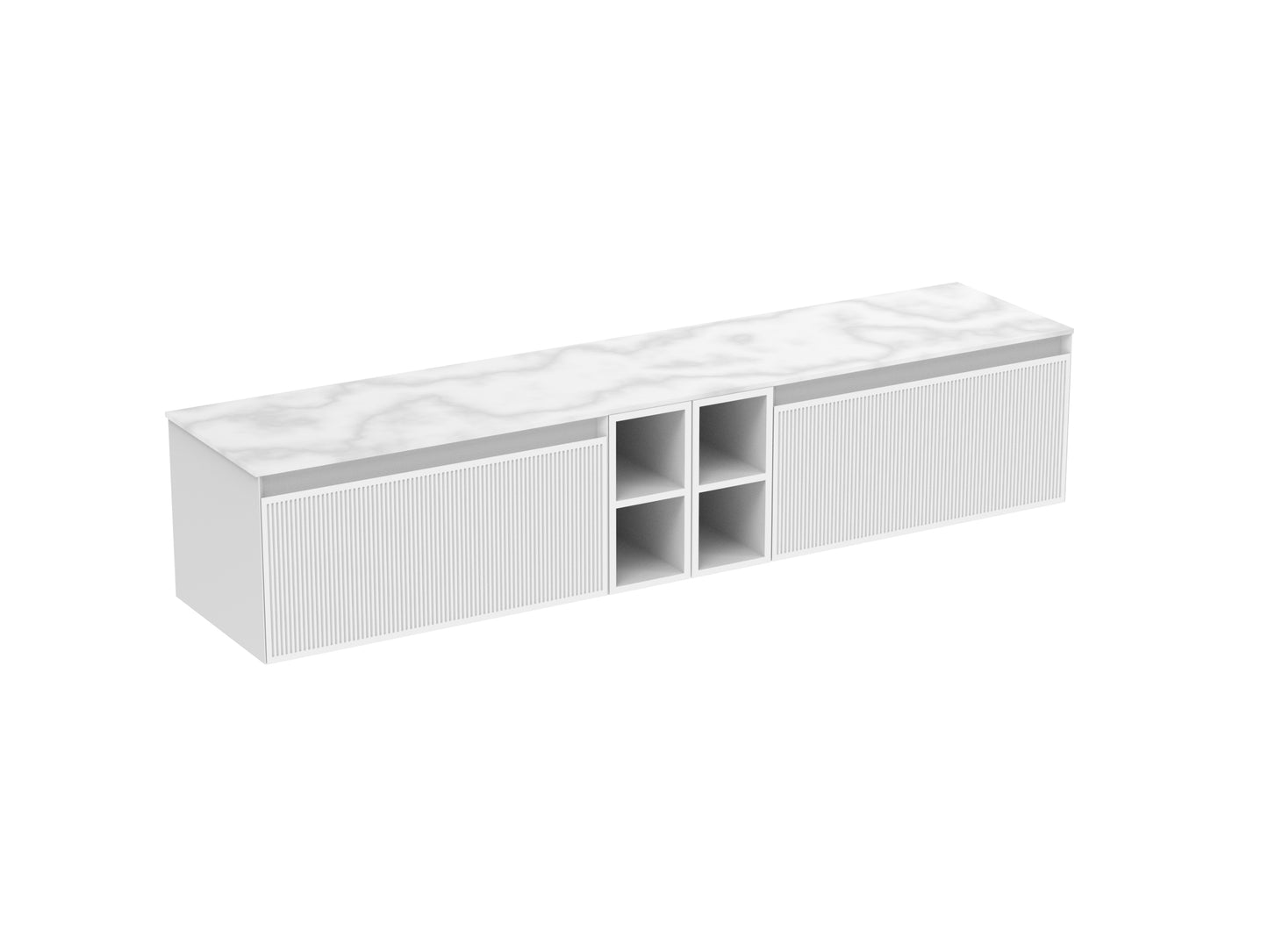 MONUMENT 200cm Kit - 2 x 80cm 1 Drawer wall mounted unit, 2 x 20cm Spacers & 200cm Countertop