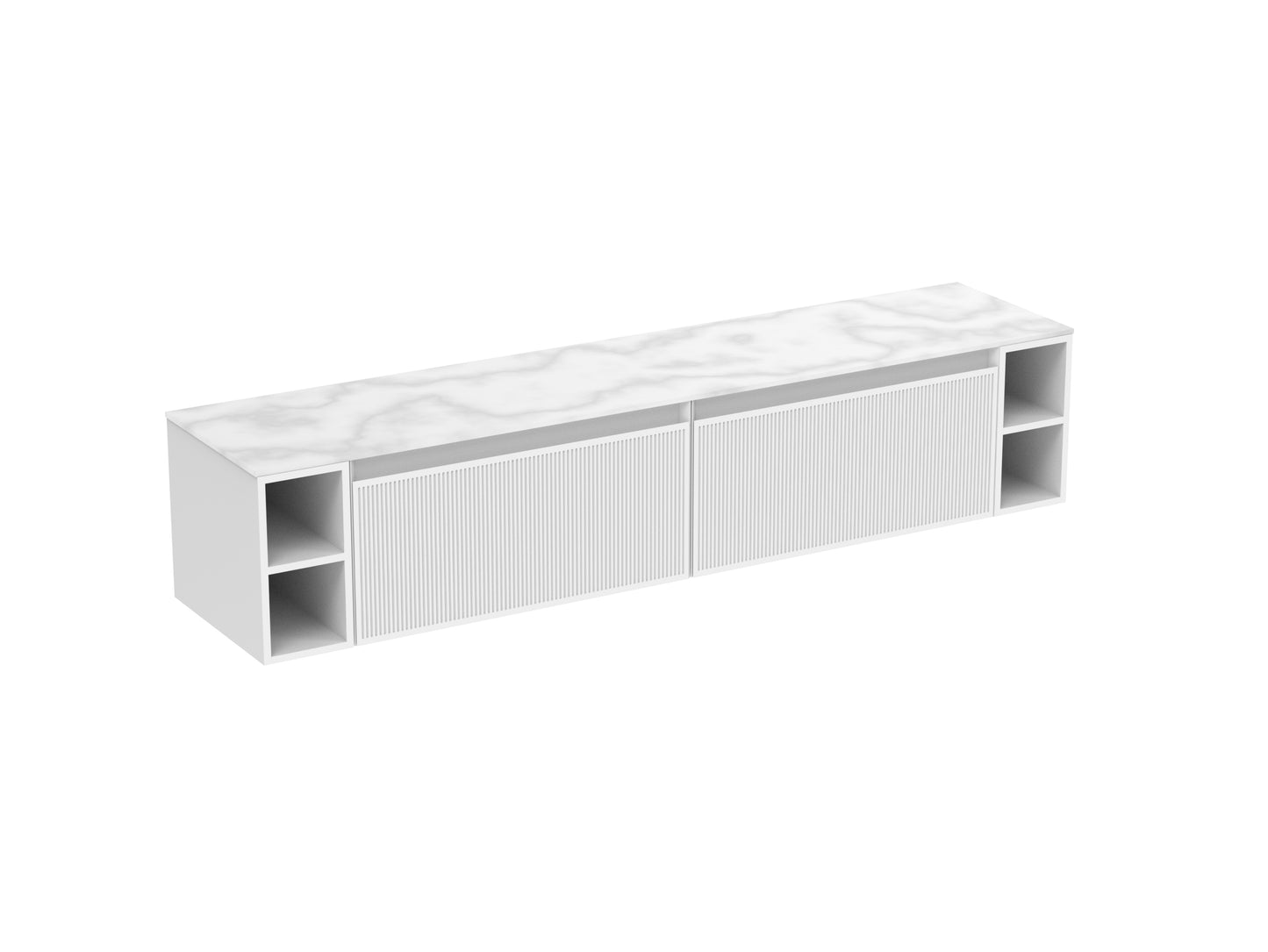MONUMENT 200cm Kit - 2 x 80cm 1 Drawer wall mounted unit, 2 x 20cm Spacers & 200cm Countertop