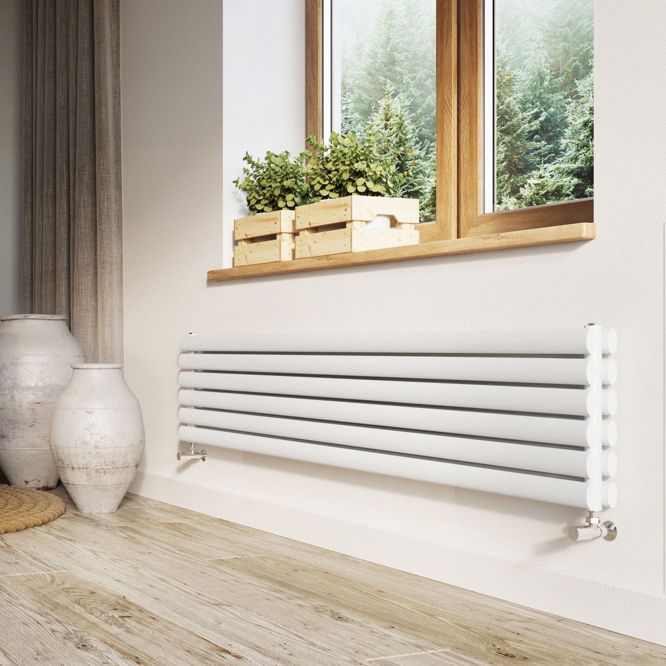 Islington White Double Horizontal Radiator 235x1800mm