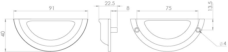 Saneux TOKYO Handle Collection - Various Sizes - Matte Black - 96mm & 192mm & 320mm Centres