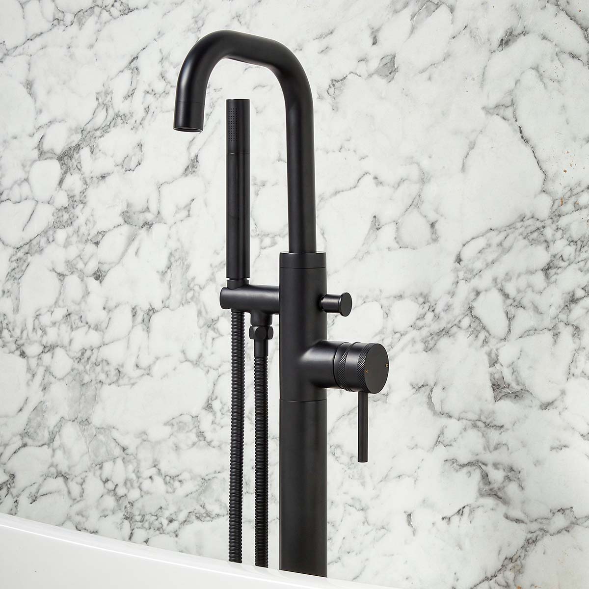 Core Freestanding Bath Shower Mixer Black