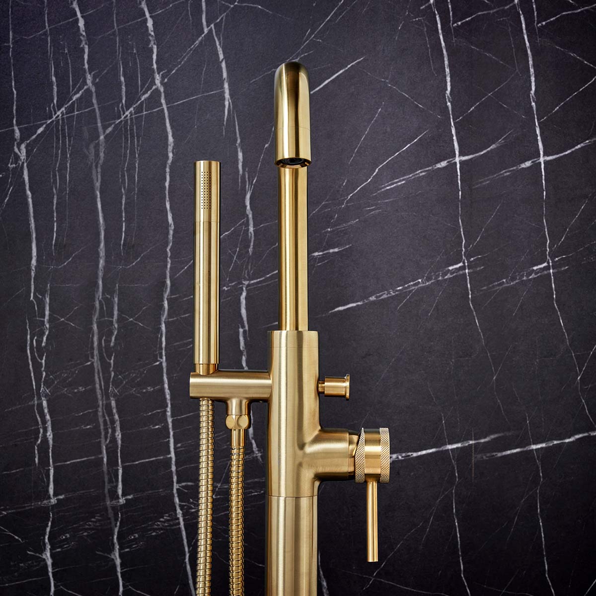 Core Freestanding Bath Shower Mixer Brushed Brass