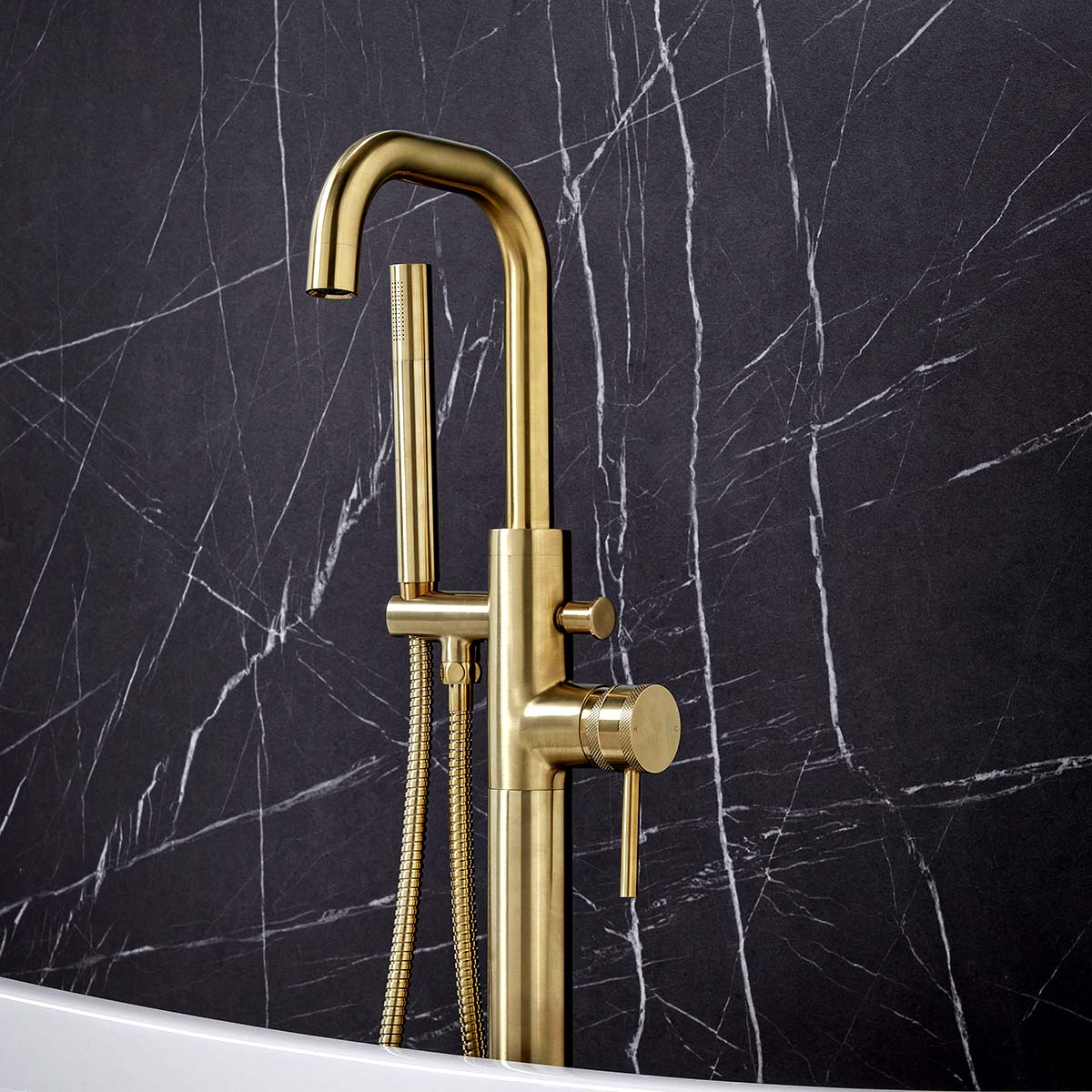 Core Freestanding Bath Shower Mixer Brushed Brass