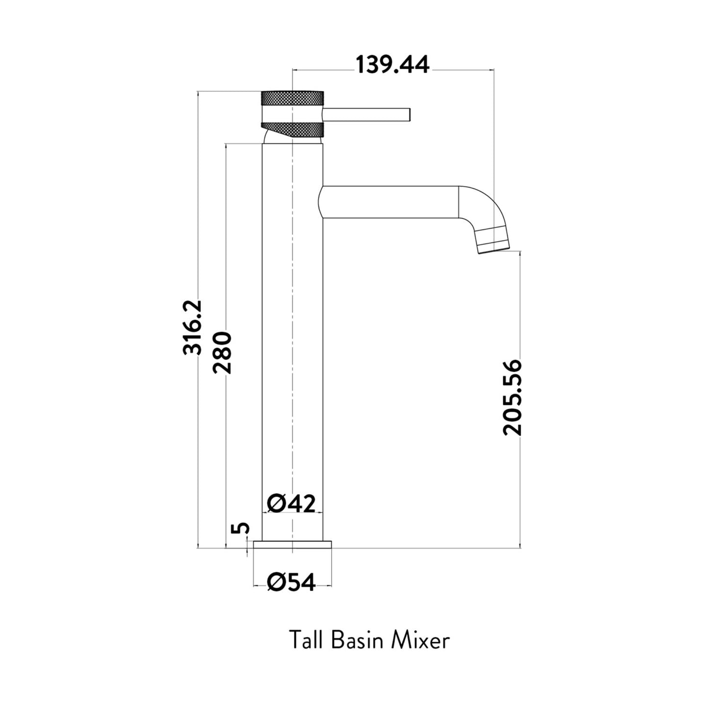 Core Tall Mono Basin Mixer Gunmetal