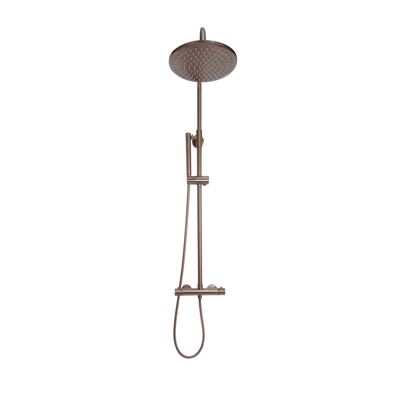 Core Brushed Bronze Round Rigid Riser Shower