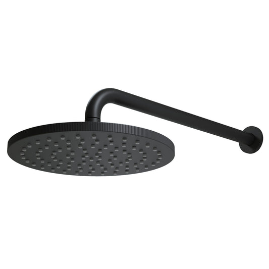 Core Round Shower Head & Arm Matte Black
