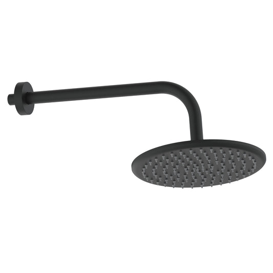 Round Shower Arm & Head Matte Black